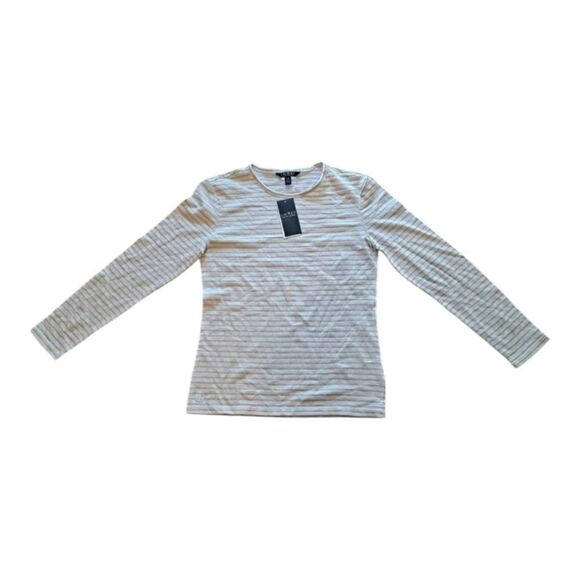 Lauren Ralph Lauren Tops - NWT LAUREN Ralph Lauren Metallic Gold Cream Stripe Top Size Small